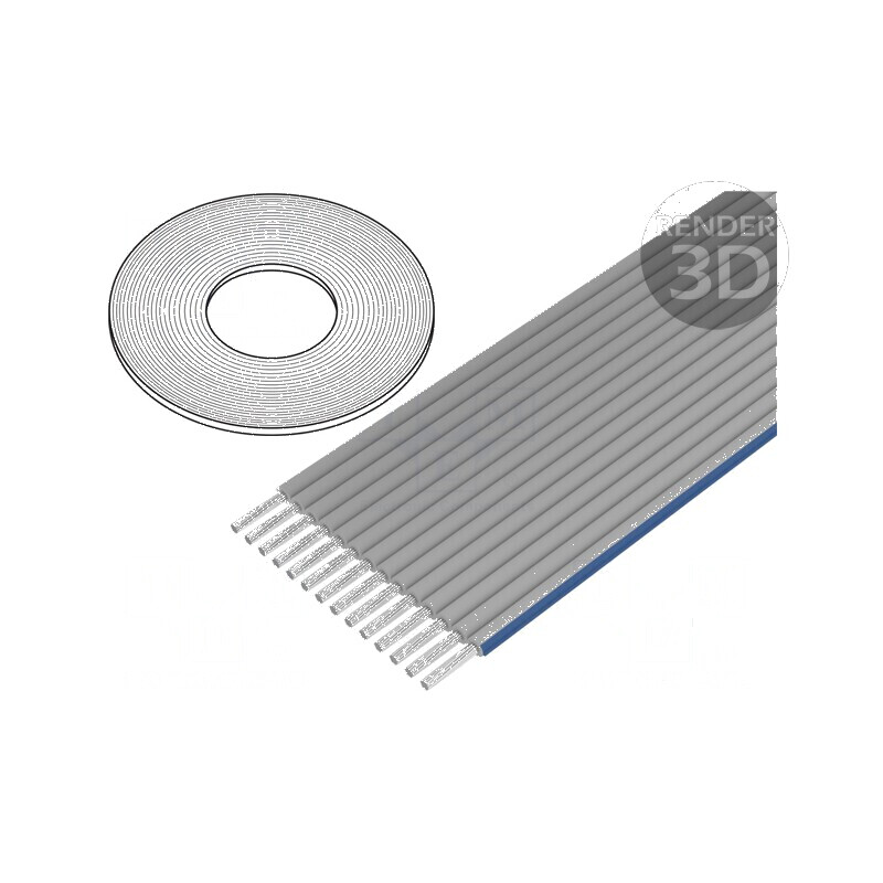 Cablu bandă litat PVC gri 100m | Electronic-mag.ro | Componente Electronice