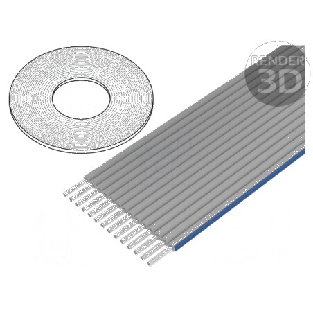 Cablu bandă litat PVC gri 100m | Electronic-mag.ro | Componente Electronice