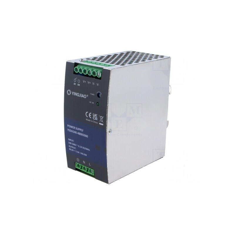 Alimentator pulsatoriu pentru şină DIN 240W 48VDC 5A - OUT: 1 | Electronic-mag.ro | Componente Electronice