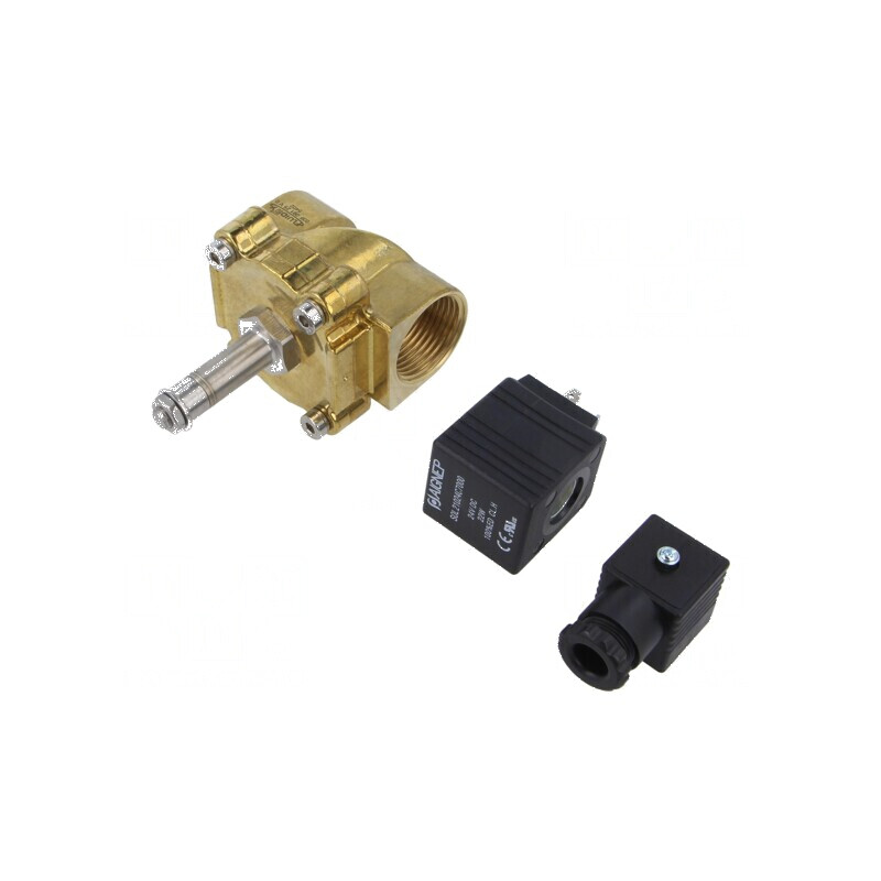 Ventil electromagnetic G 1 alamă FKM 24VDC | Electronic-mag.ro | Componente Electronice