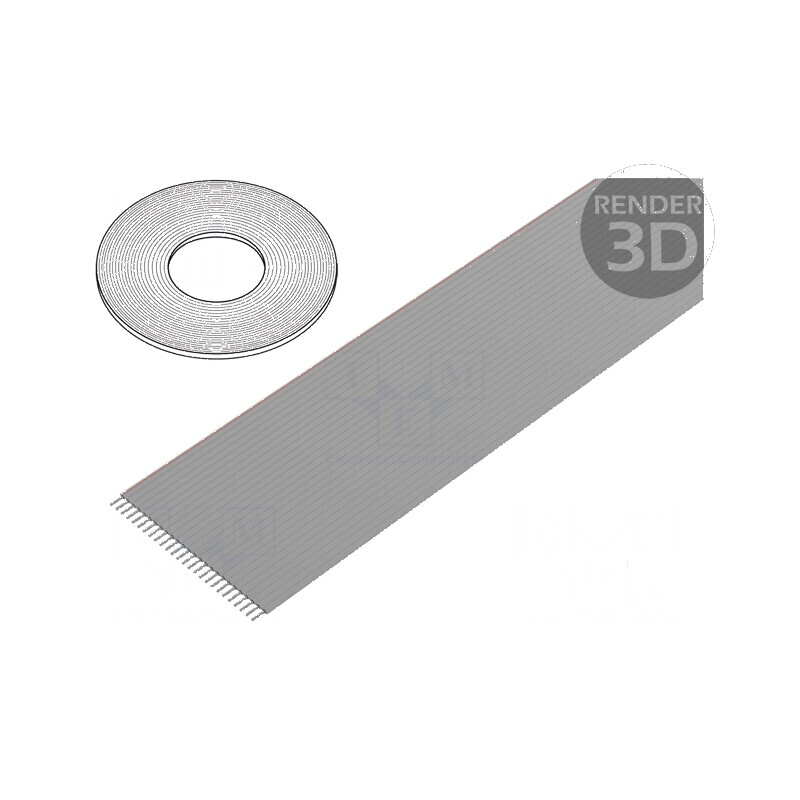 Cablu bandă litat PVC gri - 91,5m | Electronic-mag.ro | Componente Electronice