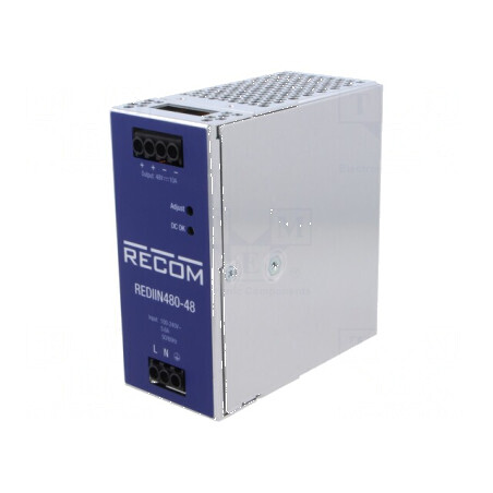 Alimentator pulsatoriu pentru şină DIN 480W 48VDC 10A 93,5% | Electronic-mag.ro | Componente Electronice