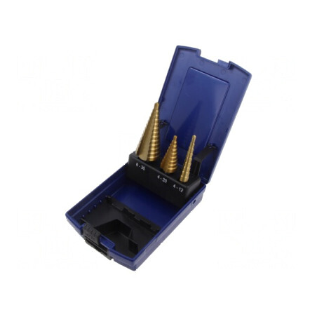 Set de burghie graduale oţel rapid şlefuit HSS-G tablă,metal | Electronic-mag.ro | Componente Electronice