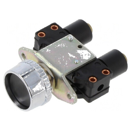 Buton pneumatic cu filet M12 și pini NC neagră | Electronic-mag.ro | Componente Electronice