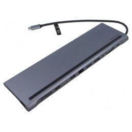 Hub USB 12 porturi gri Plug and Play | Electronic-mag.ro | Componente Electronice