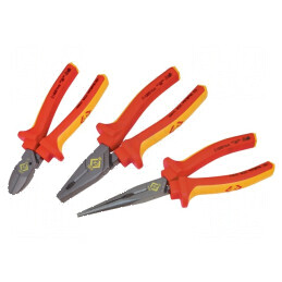 Cleşti izolaţi cu tăiere cu faţetare - Kit 3 buc | Electronic-mag.ro | Componente Electronice
