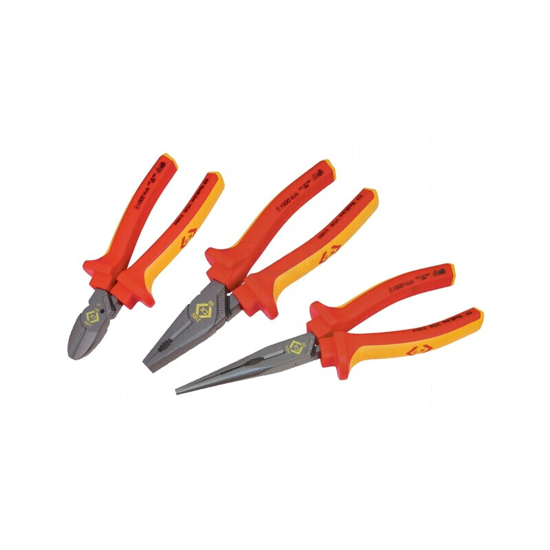 Cleşti izolaţi cu tăiere cu faţetare - Kit 3 buc | Electronic-mag.ro | Componente Electronice