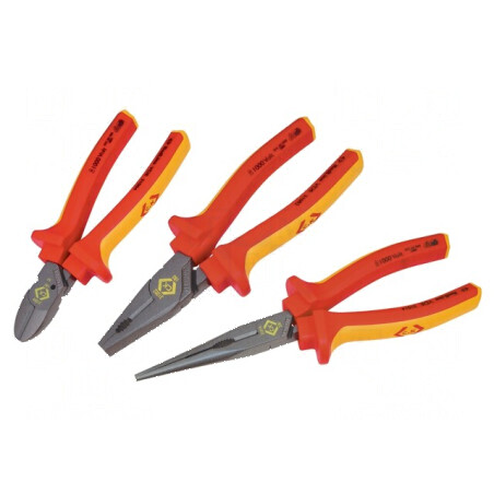 Cleşti izolaţi cu tăiere cu faţetare - Kit 3 buc | Electronic-mag.ro | Componente Electronice