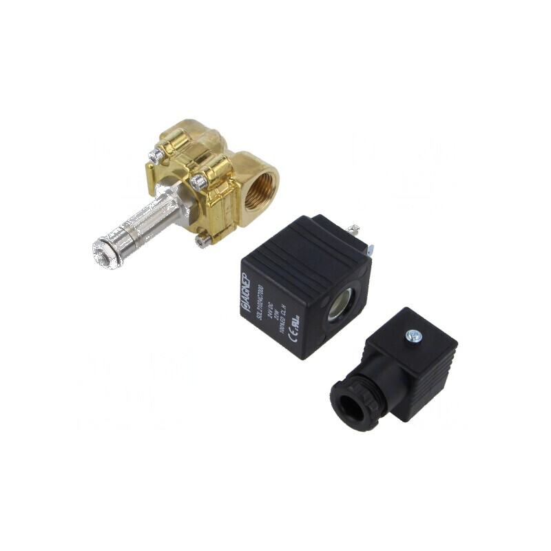 Ventil electromagnetic G 1/2 alamă FKM 24VDC | Electronic-mag.ro | Componente Electronice