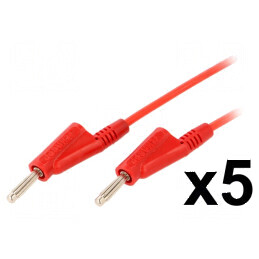 Cabluri de măsurare 1m conductori x5 roșie | Electronic-mag.ro | Componente Electronice
