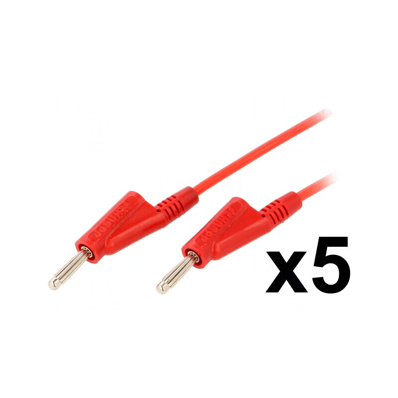 Cabluri de măsurare 1m conductori x5 roșie | Electronic-mag.ro | Componente Electronice