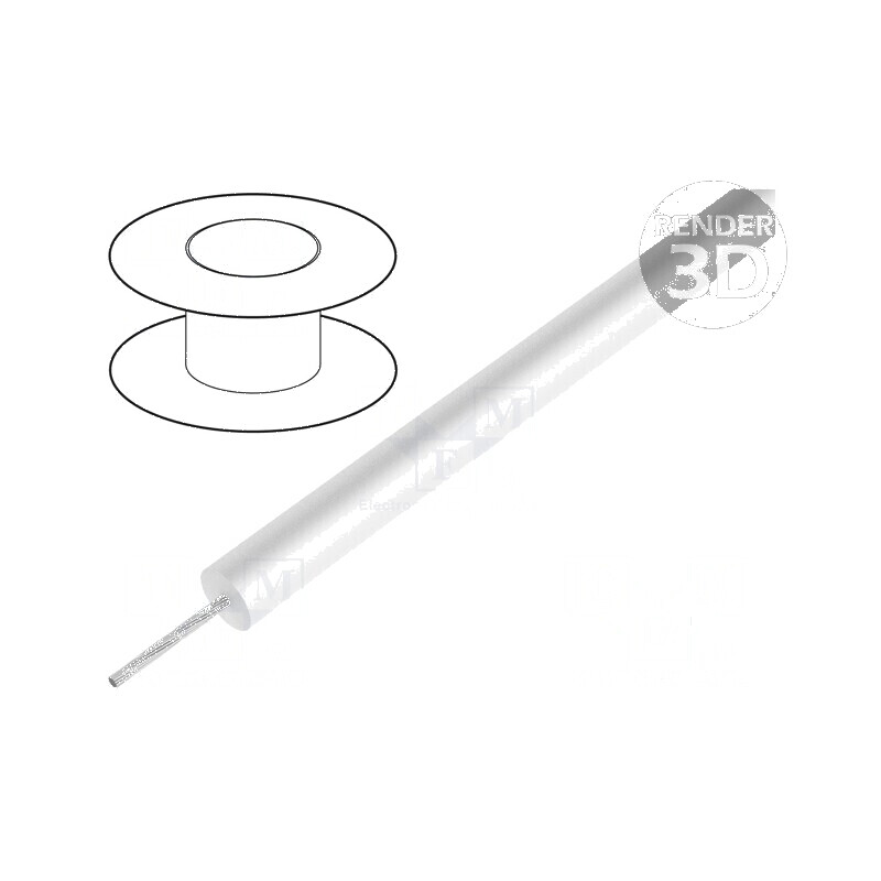 Cablu de sârmă HookUp Wire litat cu silicon alb -40÷200°C 5kV 30,5m | Electronic-mag.ro | Componente Electronice