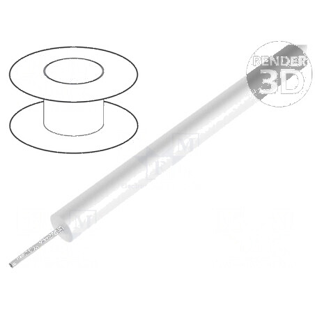 Cablu de sârmă HookUp Wire litat cu silicon alb -40÷200°C 5kV 30,5m | Electronic-mag.ro | Componente Electronice
