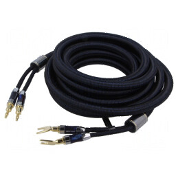Cablu banana mufă x2, mufă tip furcă 2x 2m - Aurit | Electronic-mag.ro | Componente Electronice