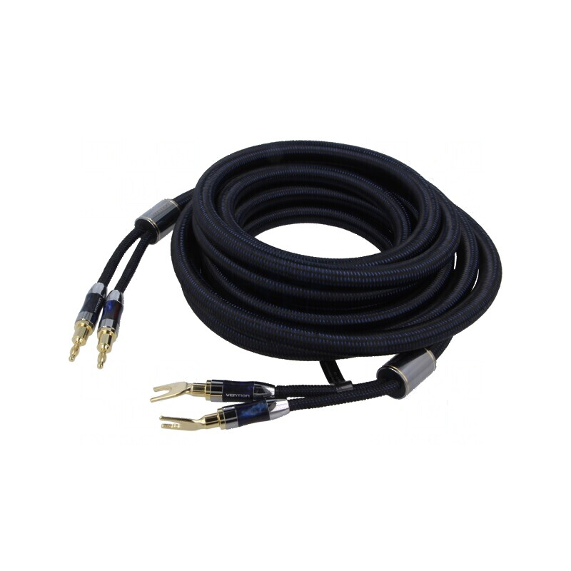 Cablu banana mufă x2, mufă tip furcă 2x 2m - Aurit | Electronic-mag.ro | Componente Electronice