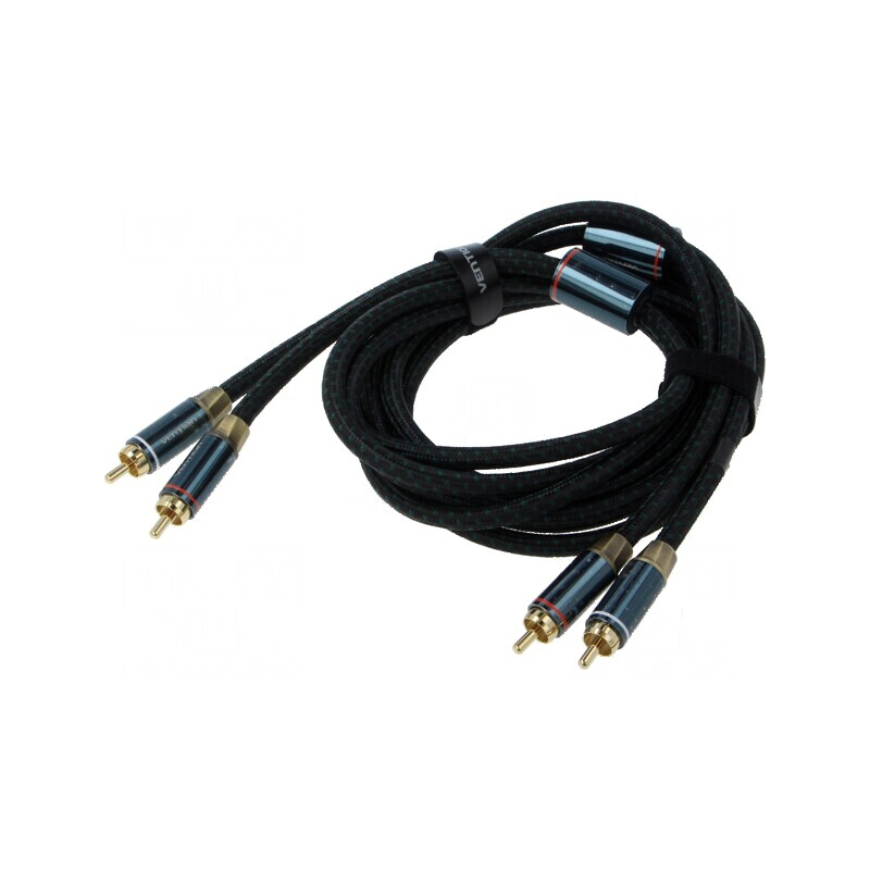 Cablu banană mufă x2 2m - Aurit Negru | Electronic-mag.ro | Componente Electronice