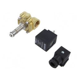 Ventil electromagnetic G 1/2 alamă NBR 2/2 NC 230VAC | Electronic-mag.ro | Componente Electronice