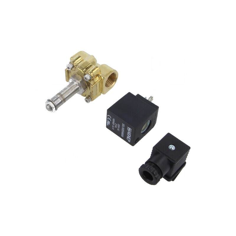 Ventil electromagnetic G 1/2 alamă NBR 2/2 NC 230VAC | Electronic-mag.ro | Componente Electronice