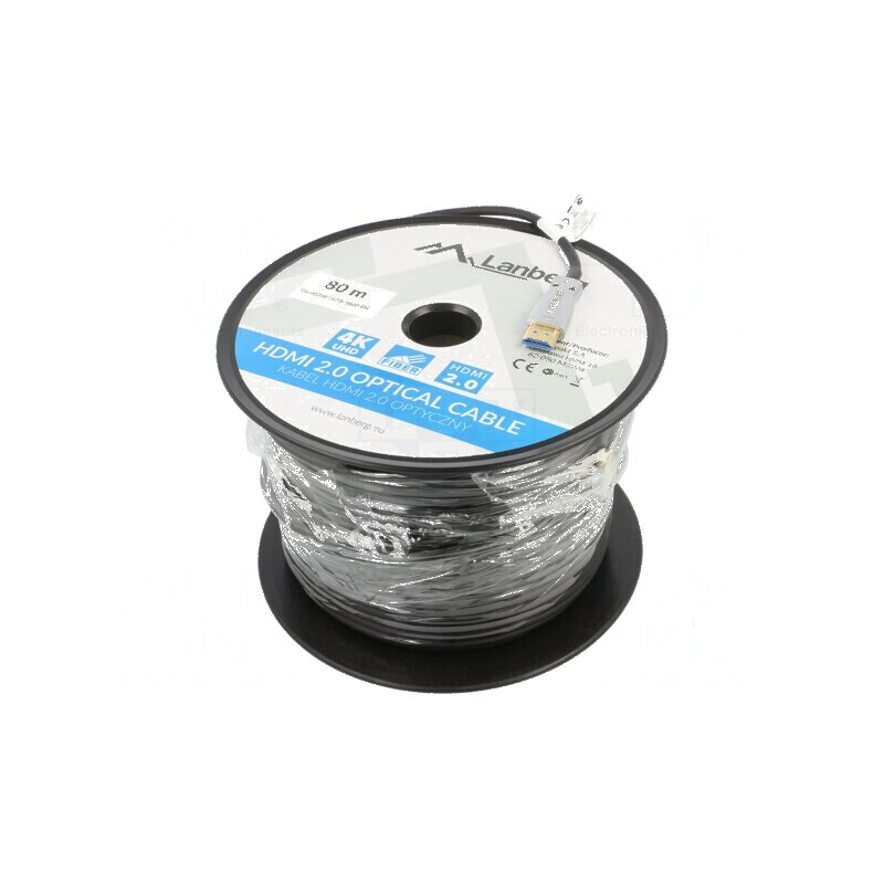 Cablu HDMI 2.0 HDMI mufă din ambele părţi 80m negru | Electronic-mag.ro | Componente Electronice