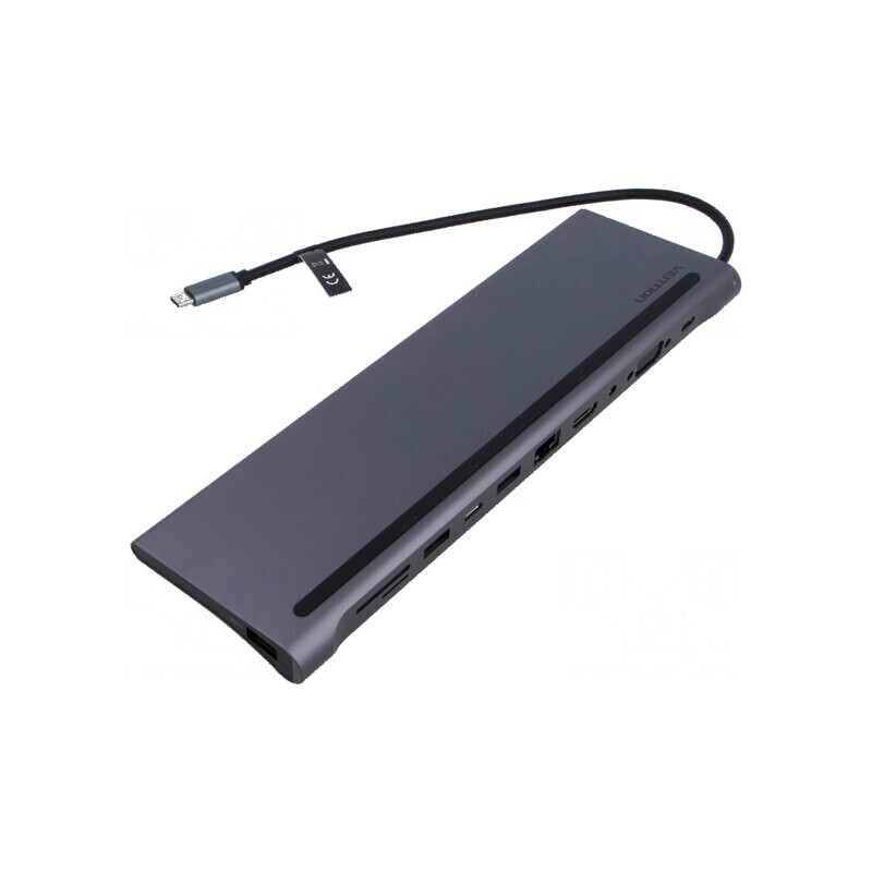 Hub USB 11 porturi USB 2.0, USB 3.0, USB 3.2 Plug and Play gri | Electronic-mag.ro | Componente Electronice