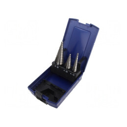 Set de burghie graduale oţel rapid şlefuit HSS-G tablă,metal - Set de burghie HSS-G pentru tablă și metal | Electronic-mag.ro | Componente Electronice