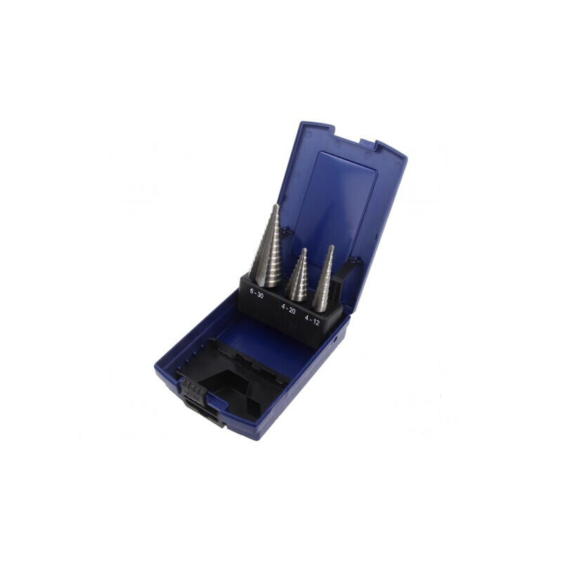Set de burghie graduale oţel rapid şlefuit HSS-G tablă,metal - Set de burghie HSS-G pentru tablă și metal | Electronic-mag.ro | Componente Electronice