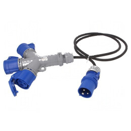 Conector: alimentare AC spliter tată/mamă IP44 | Electronic-mag.ro | Componente Electronice