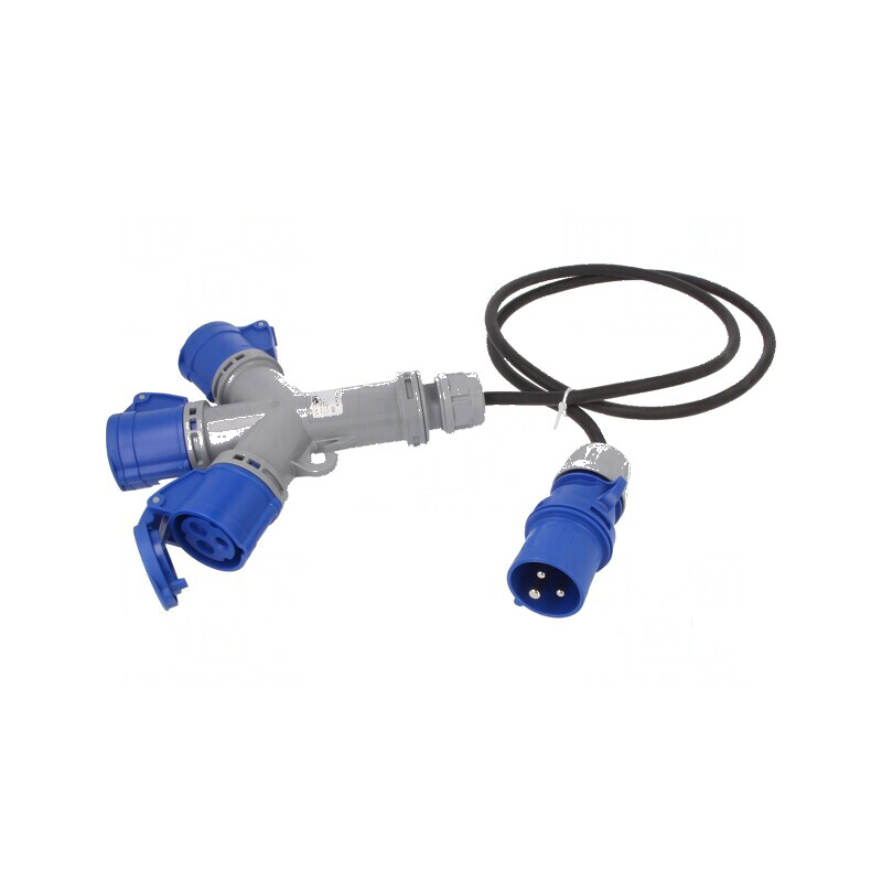 Conector: alimentare AC spliter tată/mamă IP44 | Electronic-mag.ro | Componente Electronice