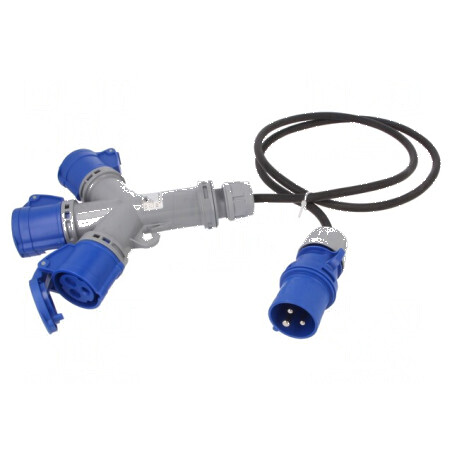 Conector: alimentare AC spliter tată/mamă IP44 | Electronic-mag.ro | Componente Electronice