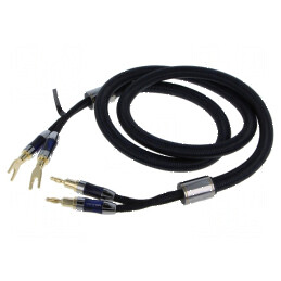 Set de cabluri banana mufă x2 tip furcă 1,5m - Aurit | Electronic-mag.ro | Componente Electronice