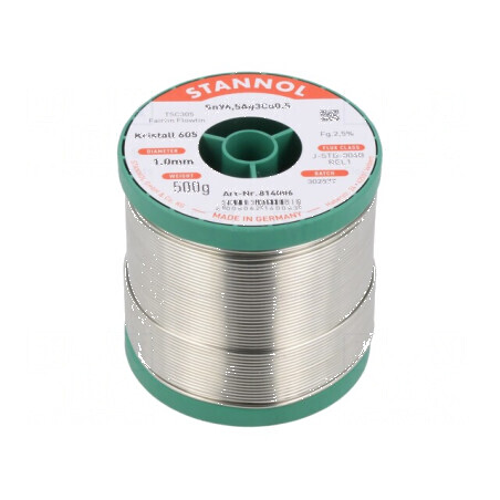 Cositor fără plumb 1mm 500g bobină 2,5% | Electronic-mag.ro | Componente Electronice