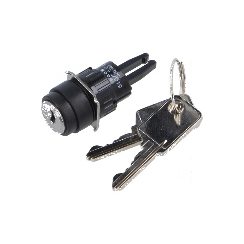 Comutator rotativ cu cheie 16mm 3 pozitii stabile NC x2 NO x2 | Electronic-mag.ro | Componente Electronice