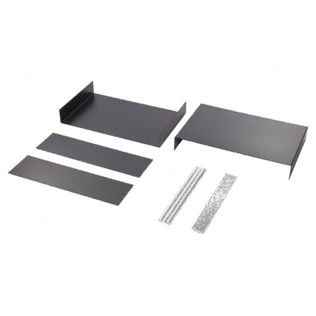 Carcasă aluminiu neagră 474mm x 300mm x 134mm | Electronic-mag.ro | Componente Electronice