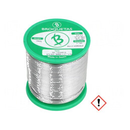 Cositor fără plumb Sn97Ag3 1mm 500g bobină 221°C Flux: SW26 - Cositor fără plumb 1mm 500g bobină | Electronic-mag.ro | Componente Electronice
