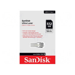 Pendrive USB 3.2 512GB - Argintie Ultra Luxe | Electronic-mag.ro | Componente Electronice