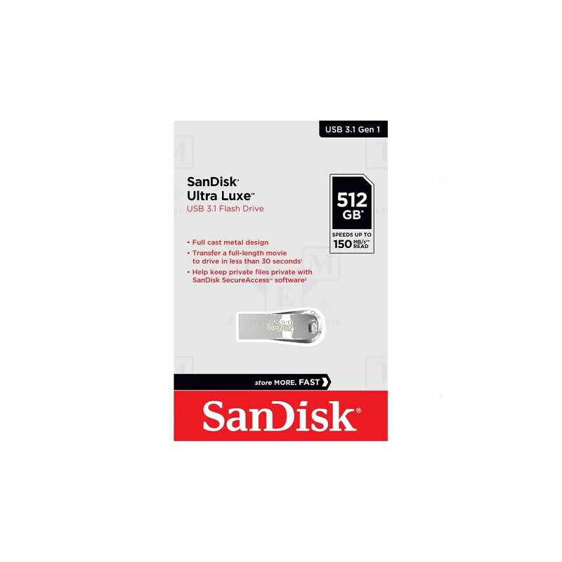Pendrive USB 3.2 512GB - Argintie Ultra Luxe | Electronic-mag.ro | Componente Electronice