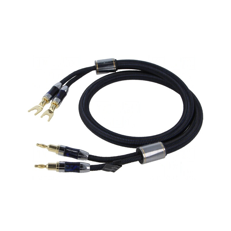 Cablu banana mufa x2, mufa tip furca 2x 1m aurit | Electronic-mag.ro | Componente Electronice