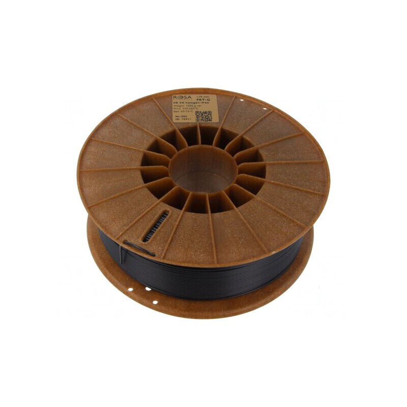 Filament PET-G FR V0 1,75mm neagră 1kg | Electronic-mag.ro | Componente Electronice