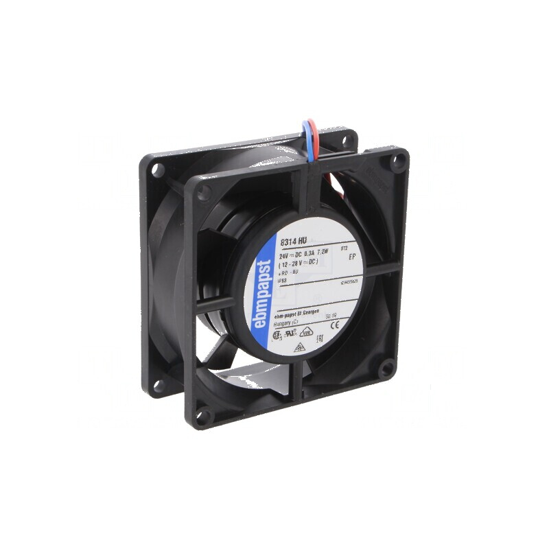 Ventilator axial 24VDC 80x80x32mm 80m3/h 48dBA bilă | Electronic-mag.ro | Componente Electronice