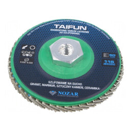Disc de şlefuit cu lambouri 115mm Granularitate: 60 TAIFUN - Disc de şlefuit cu lambouri TAIFUN | Electronic-mag.ro | Componente Electronice