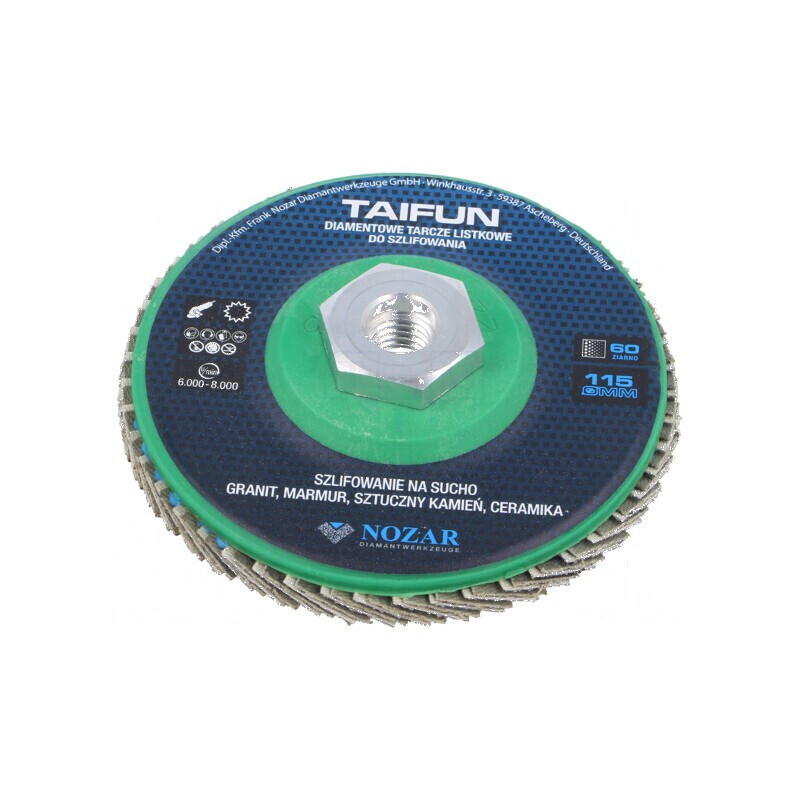 Disc de şlefuit cu lambouri 115mm Granularitate: 60 TAIFUN - Disc de şlefuit cu lambouri TAIFUN | Electronic-mag.ro | Componente Electronice