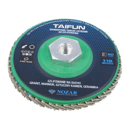 Disc de şlefuit cu lambouri 115mm Granularitate: 60 TAIFUN - Disc de şlefuit cu lambouri TAIFUN | Electronic-mag.ro | Componente Electronice