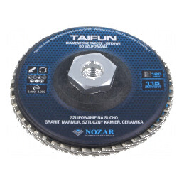 Disc de şlefuit cu lambouri 115mm Granularitate: 120 TAIFUN - Disc de şlefuit cu lambouri 115mm TAIFUN | Electronic-mag.ro | Componente Electronice
