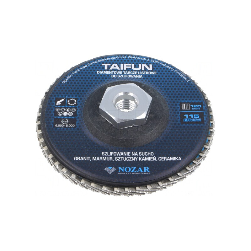 Disc de şlefuit cu lambouri 115mm Granularitate: 120 TAIFUN - Disc de şlefuit cu lambouri 115mm TAIFUN | Electronic-mag.ro | Componente Electronice