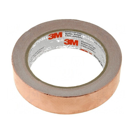 Bandă electroconductoare 25mm x 16,5m x 0,101mm cu cupru | Electronic-mag.ro | Componente Electronice