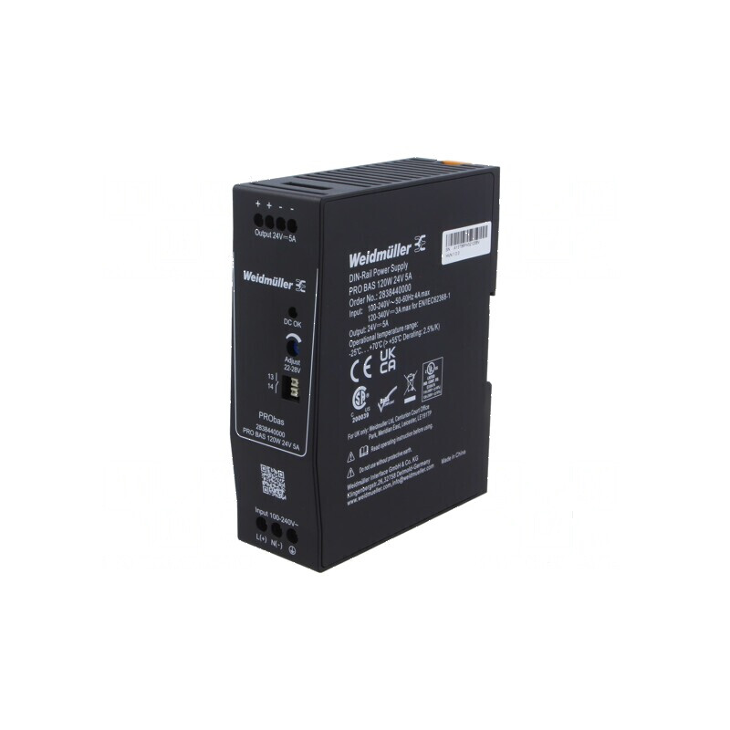 Alimentator pulsatoriu pentru şină DIN 120W 24VDC 5A - 1 ieşire | Electronic-mag.ro | Componente Electronice