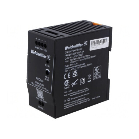 Alimentator pulsatoriu pentru şină DIN 90W 24VDC 3,8A | Electronic-mag.ro | Componente Electronice
