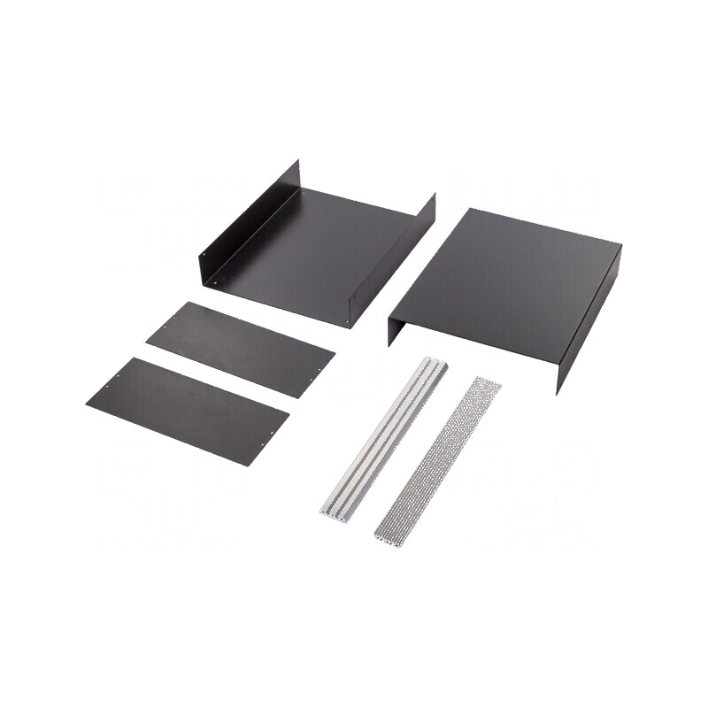 Carcasă aluminiu neagră 300mm x 367mm x 134mm | Electronic-mag.ro | Componente Electronice