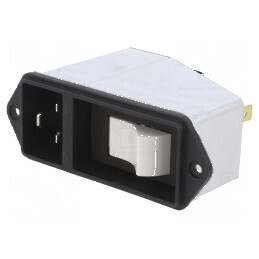 Conector alimentare AC soclu tată 16A 250VAC IEC 60320 EF12 | Electronic-mag.ro | Componente Electronice