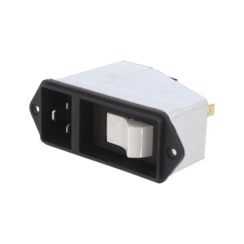 Conector alimentare AC soclu tată 16A 250VAC IEC 60320 EF12 | Electronic-mag.ro | Componente Electronice
